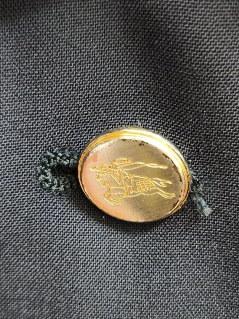 Burberrys Blazer Men Navy 100% Wool Gold Buttons Classic Sport Coat No Size Tag